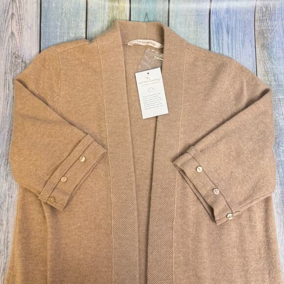 Soft Surroundings Cardigan Cream Tan Wool Cashmere Size XS NEW Sweater Top - Picture 4 of 9